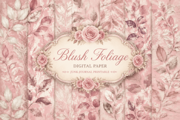 Download Blush Foliage Digital Paper - Paper Collection