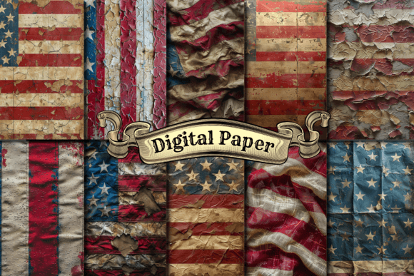 Download Stars and Stripes Grunge Craft Paper - Paper Collection