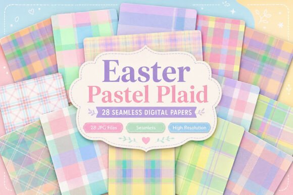 Download Easter Pastel Plaid Digital Paper Bundle - Paper Collection