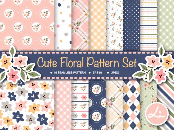 Download Cute Floral Digital Papers Set - Paper Collection